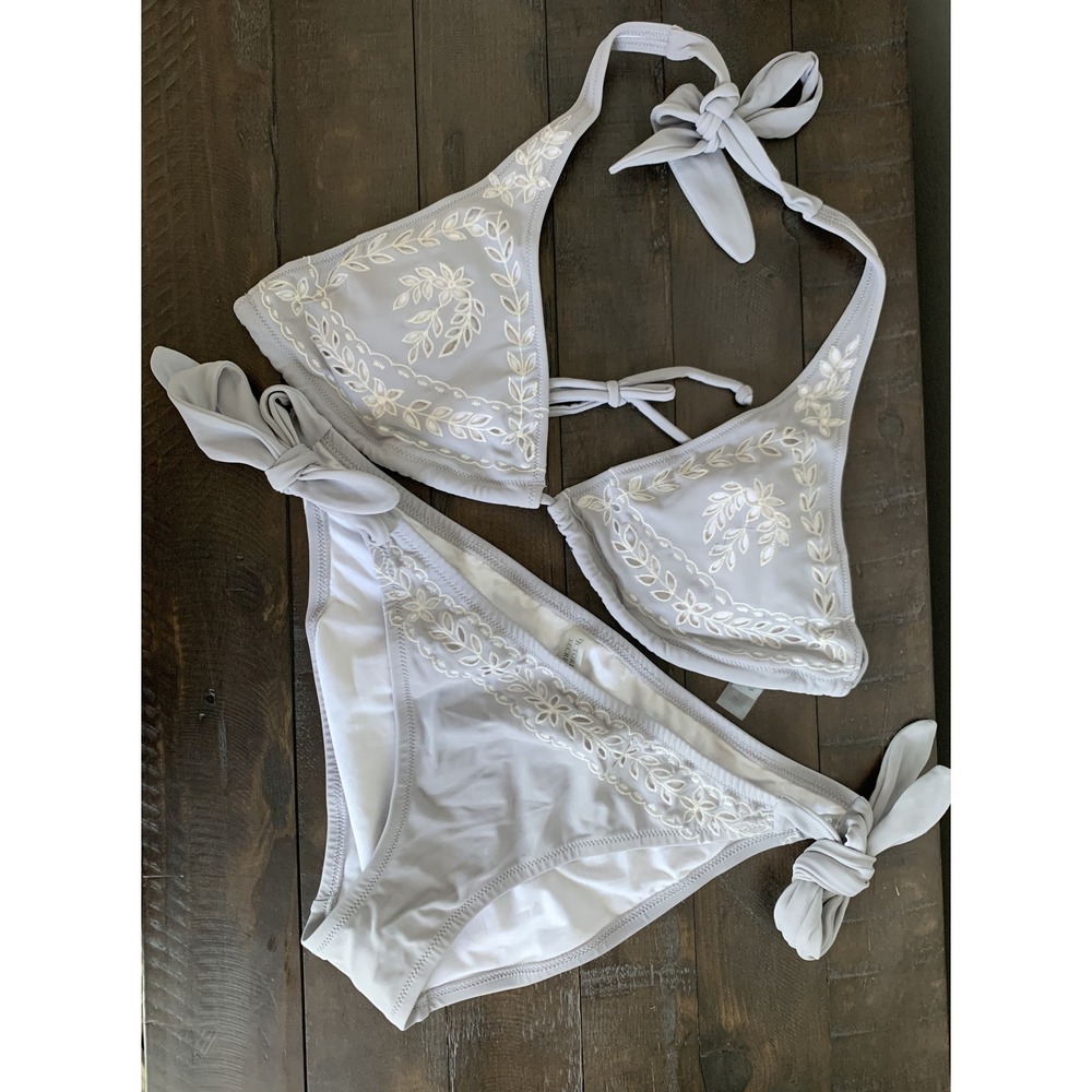 NEW Victoria's Secret Lilac 2 Piece Tie Bikini SZ L‎ (J33) 0211